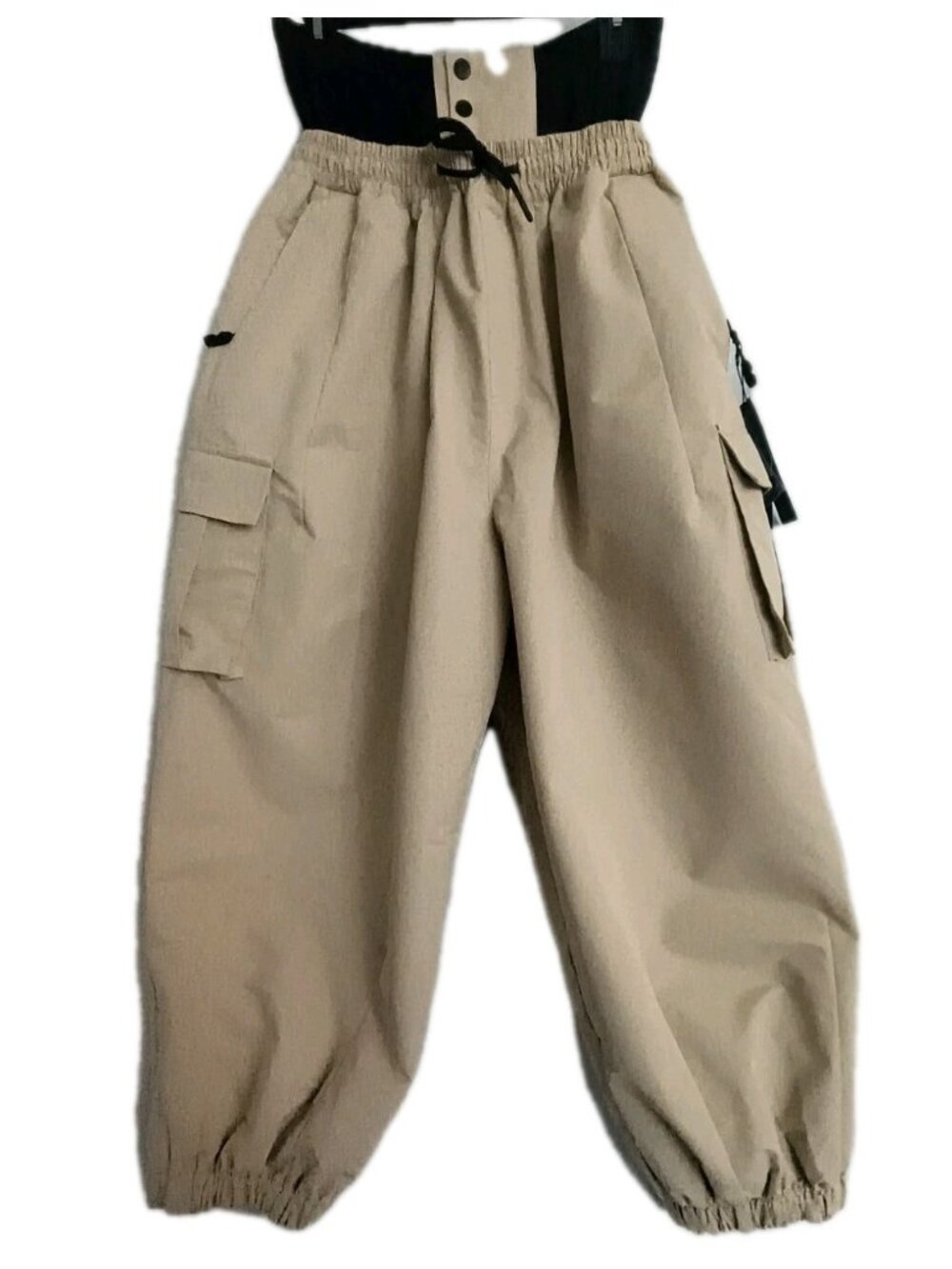 SNOWWEB Cargo Snowboard Pants Unisex Small Khaki Baggy Utility Streetwear